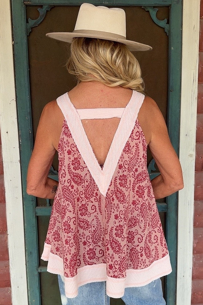 Country Bloom Cranberry Top
