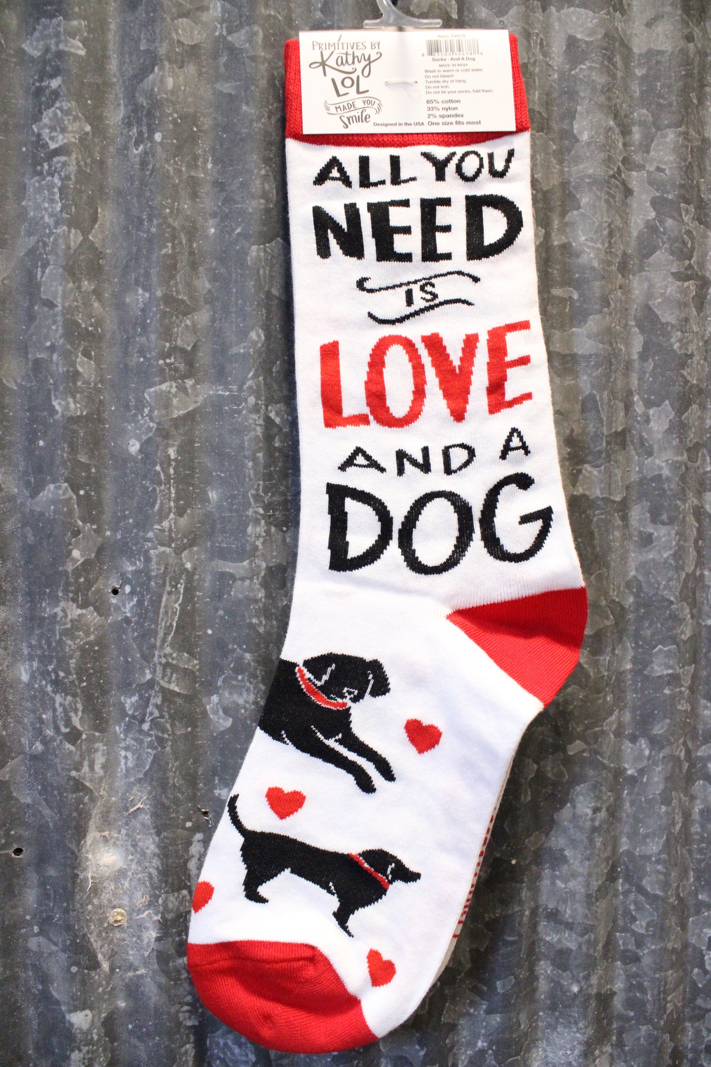 All You Need Is Love And A Dog White Socks