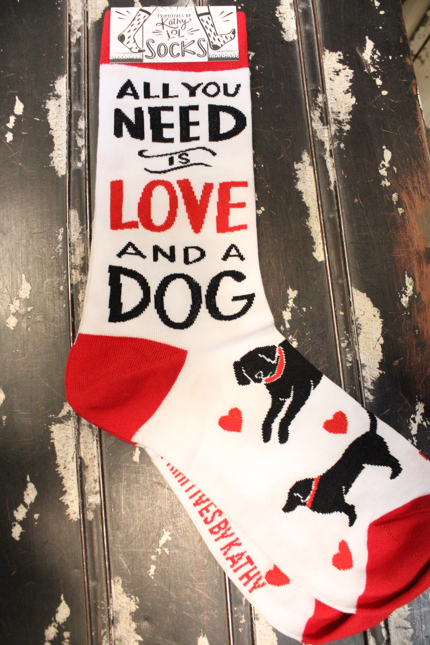 All You Need Is Love And A Dog White Socks