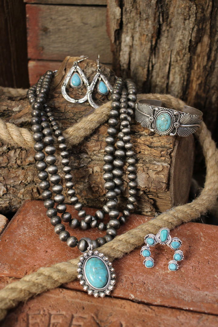 Squash Blossom Turquoise Ring