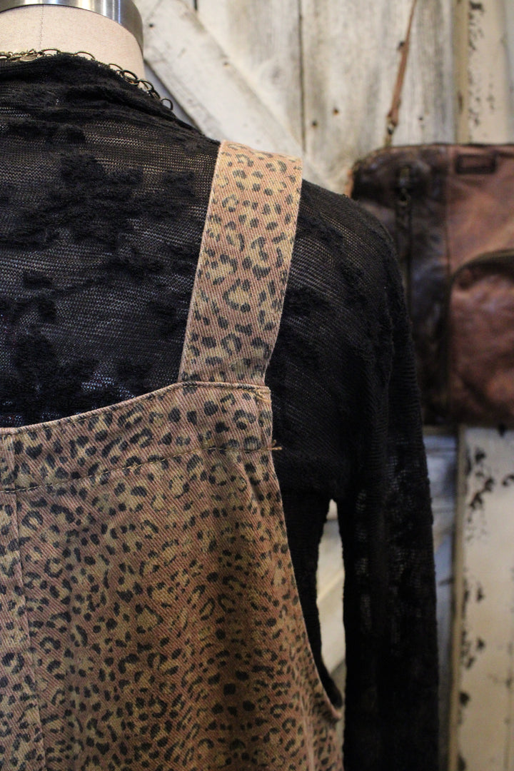 Wild Side Distressed Mocha Overalls