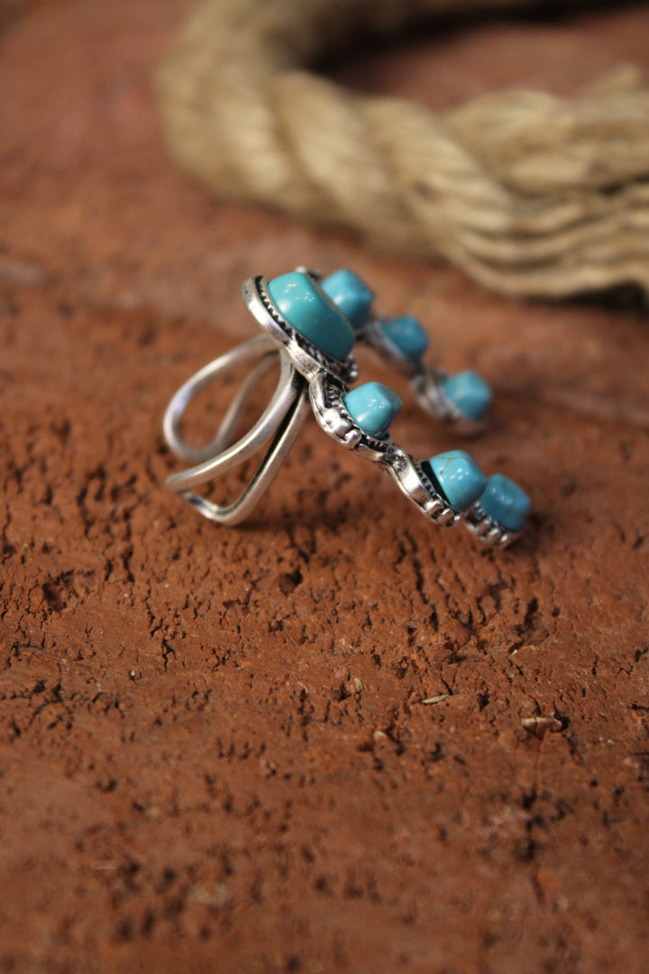 Squash Blossom Turquoise Ring