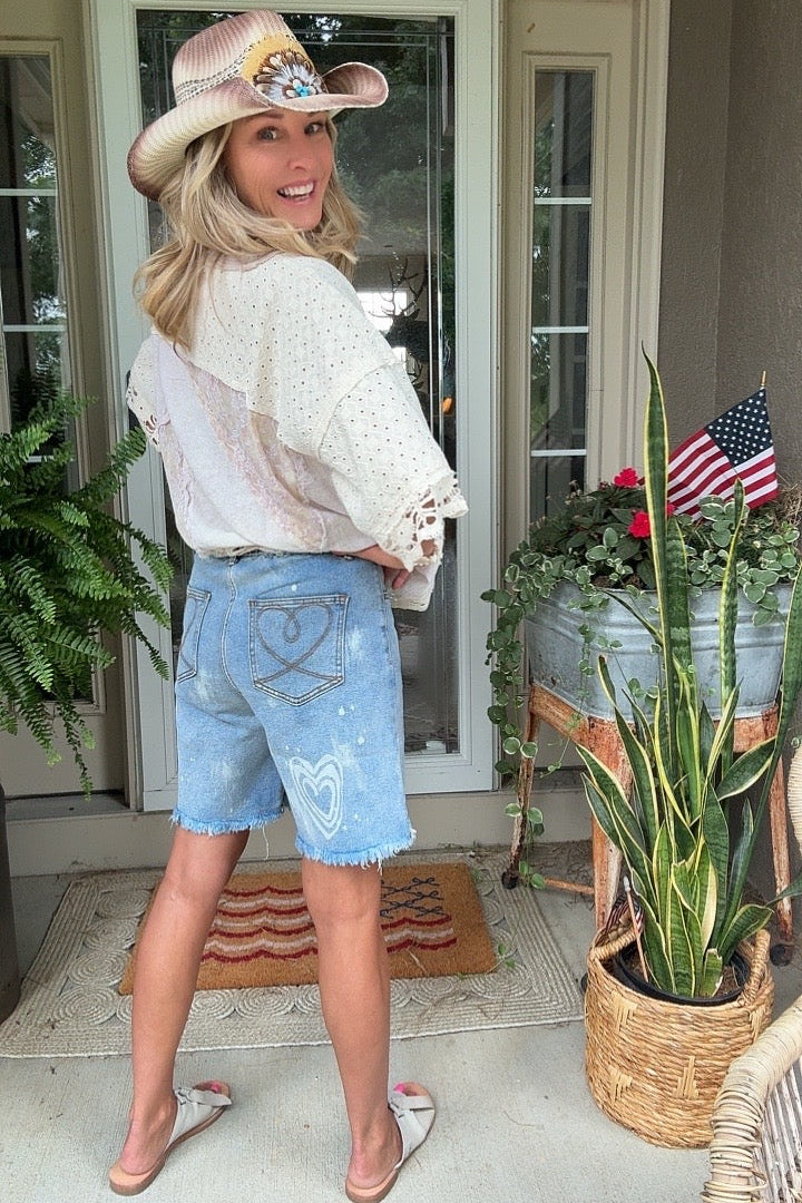 Love Note Denim Shorts