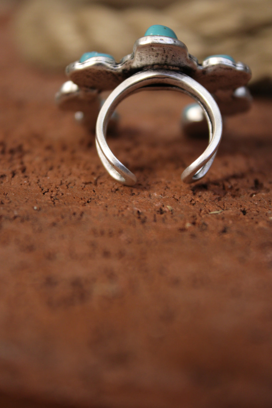Squash Blossom Turquoise Ring