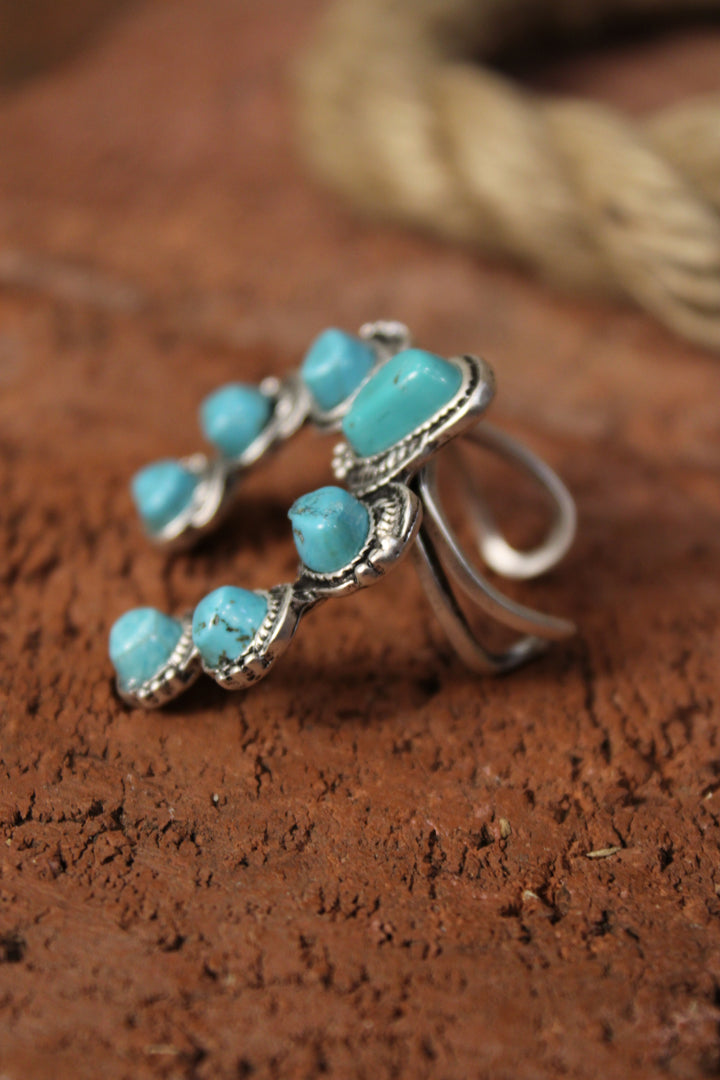 Squash Blossom Turquoise Ring