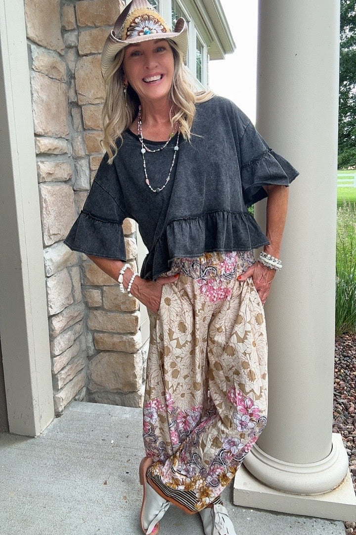 Midnight Mist Mineral Washed Cotton Top