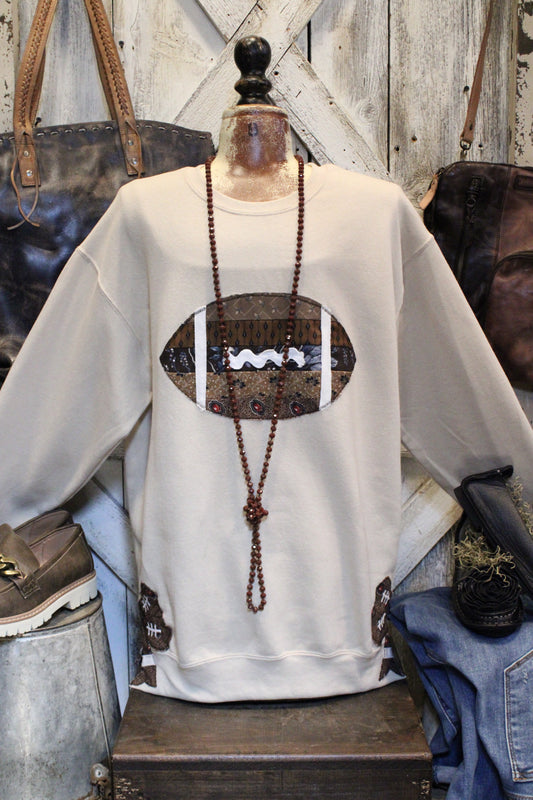 FGO Fancy Football Handmade Applique Sweatshirt