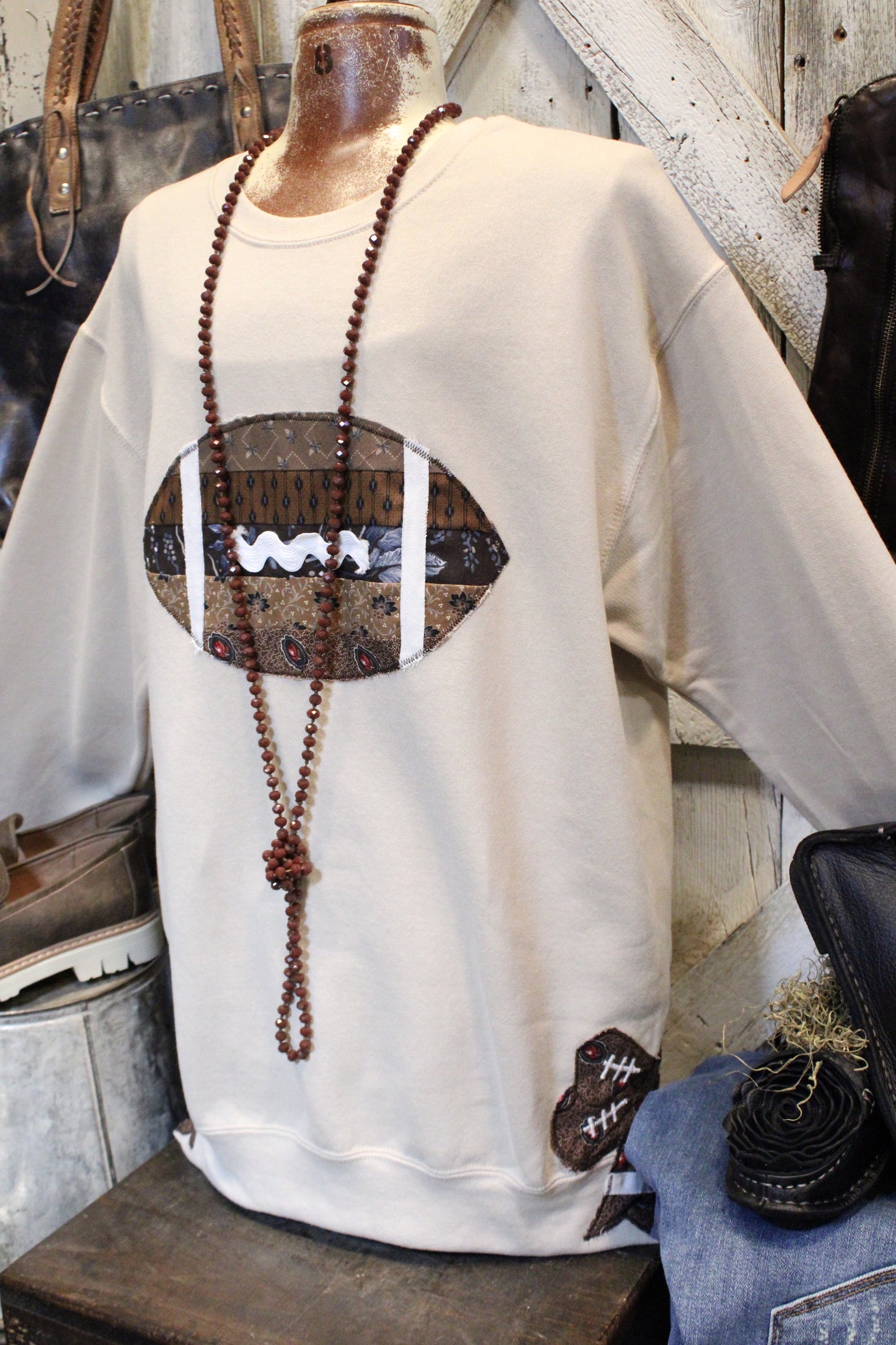 FGO Fancy Football Handmade Applique Sweatshirt