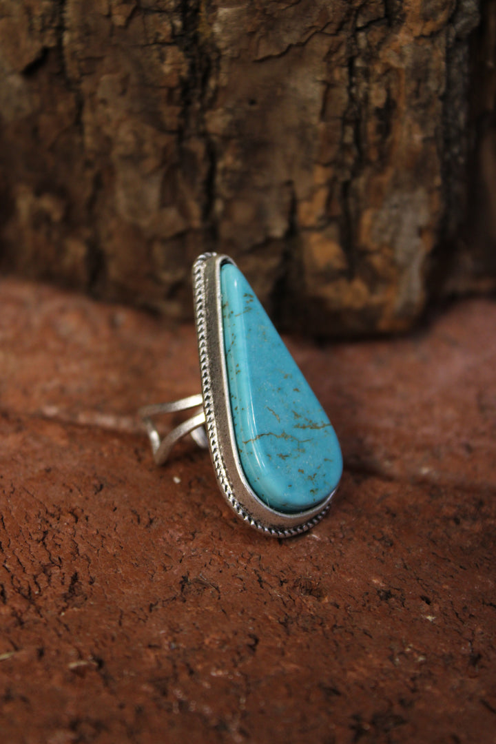 Teal Teardrop Ring