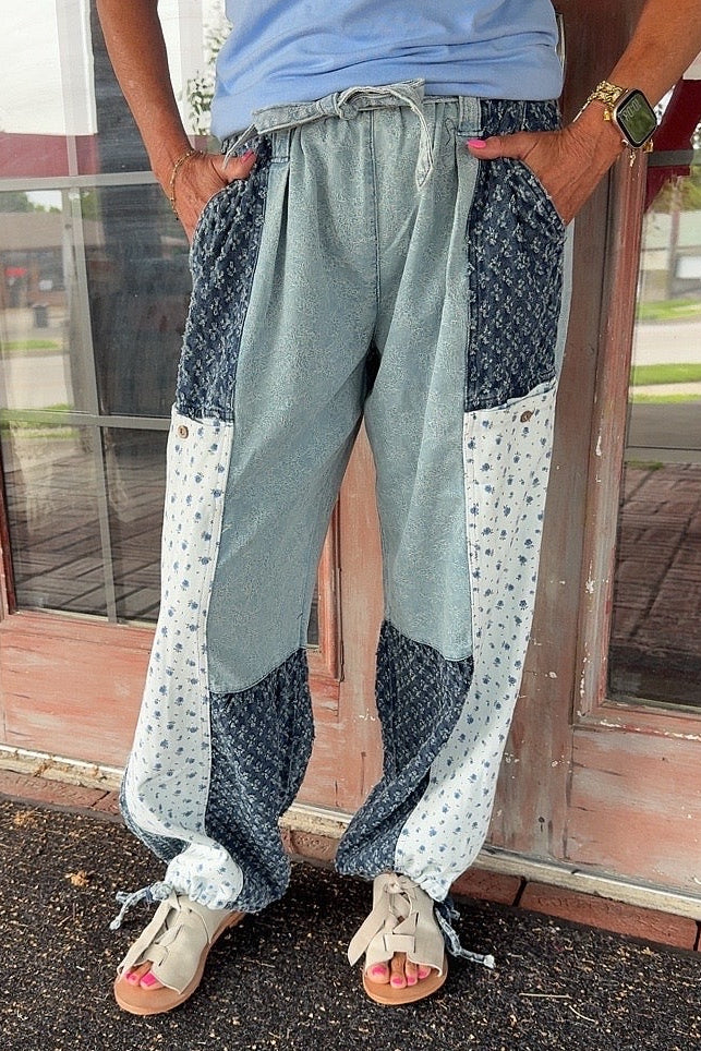 Blue Blossom Denim Pants