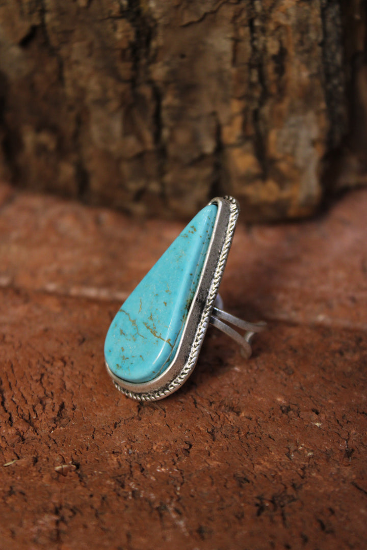 Teal Teardrop Ring