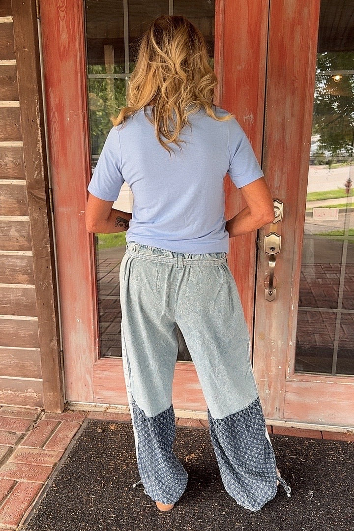 Blue Blossom Denim Pants