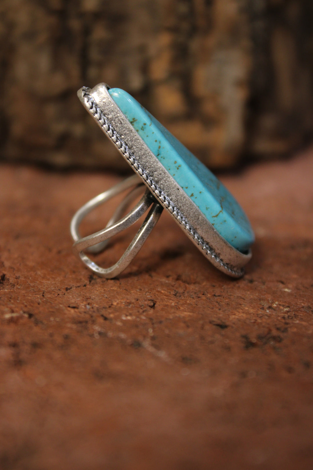 Teal Teardrop Ring
