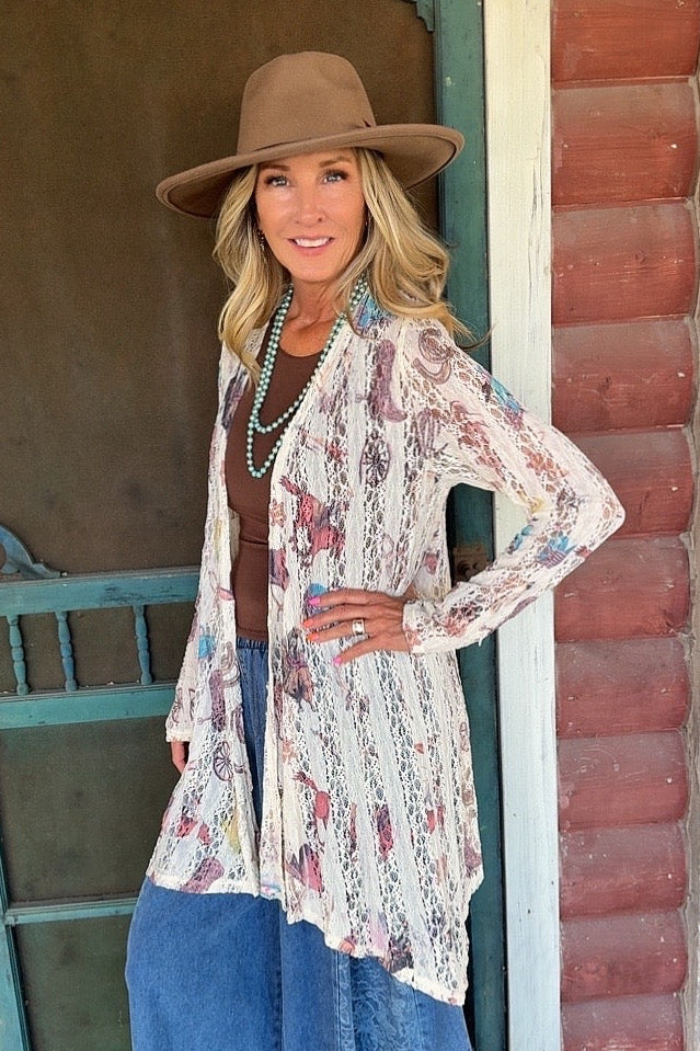 Wild West Beige Cardigan