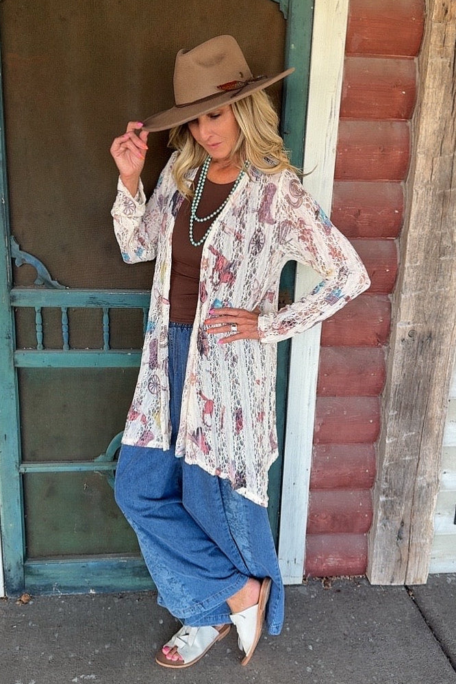 Wild West Beige Cardigan