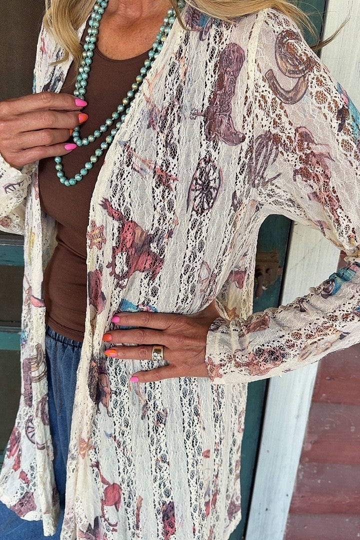 Wild West Beige Cardigan