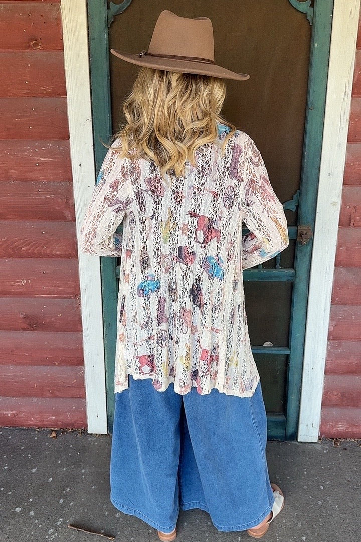 Wild West Beige Cardigan