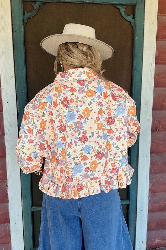 Painted Petals Denim Jacket