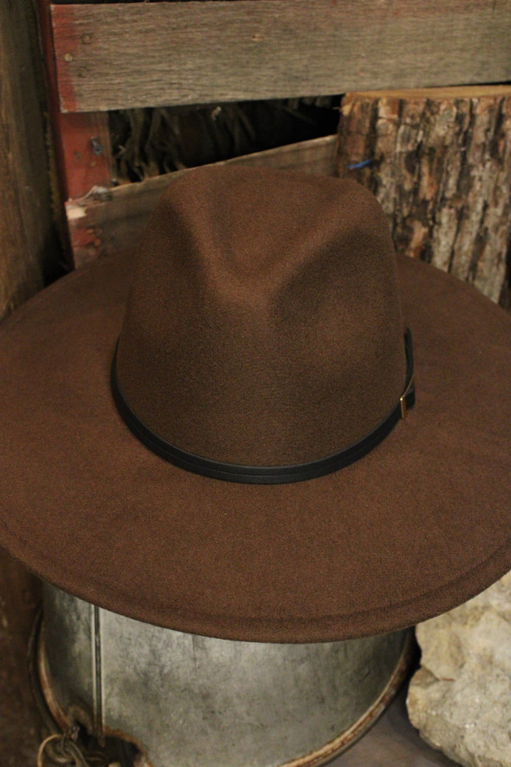 Chocolate Cort Wide Brim Hat