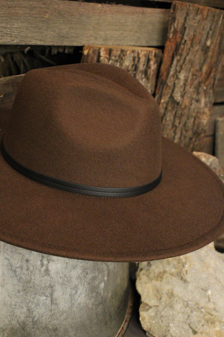 Chocolate Cort Wide Brim Hat