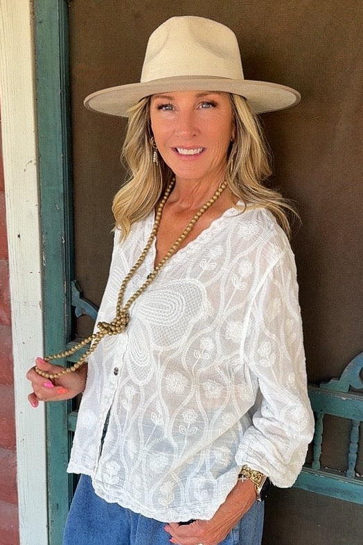 Heirloom Petal Off White Blouse