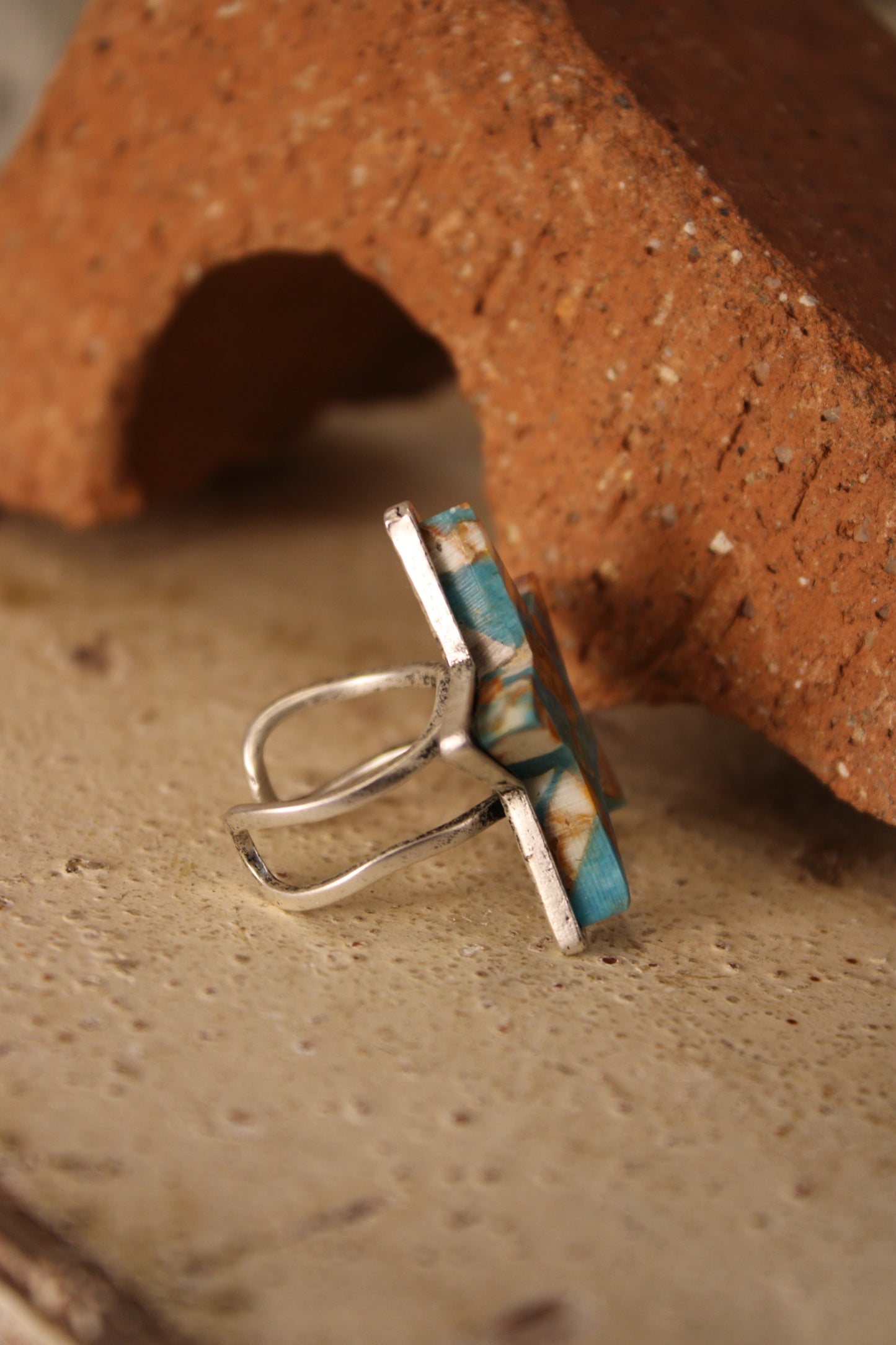 Citrus Teal Star Ring