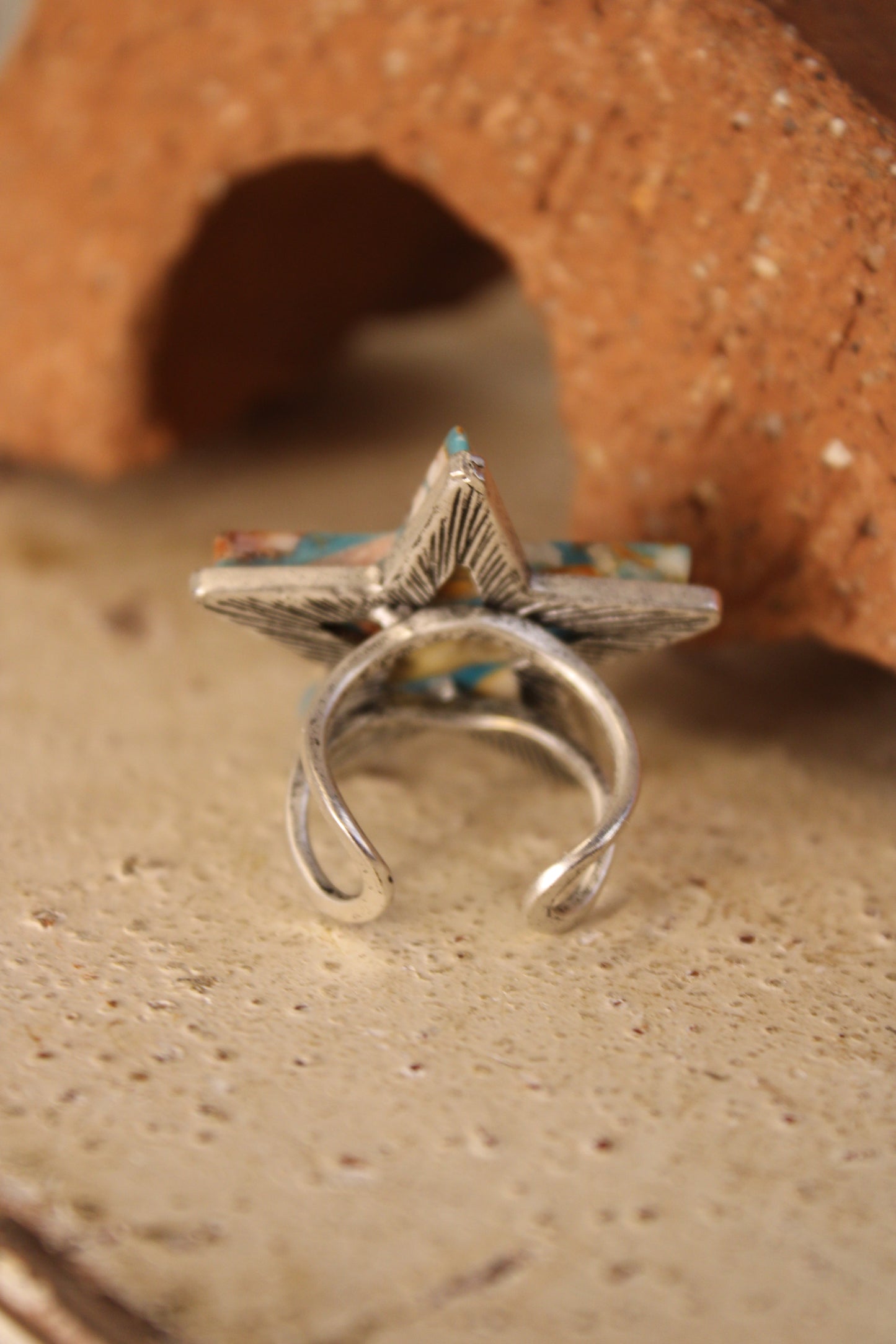 Citrus Teal Star Ring