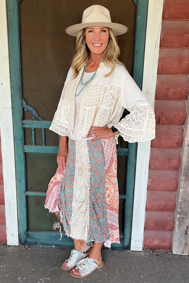 Patchwork Jubilee Sage Skirt