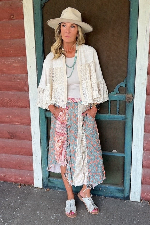 Patchwork Jubilee Sage Skirt