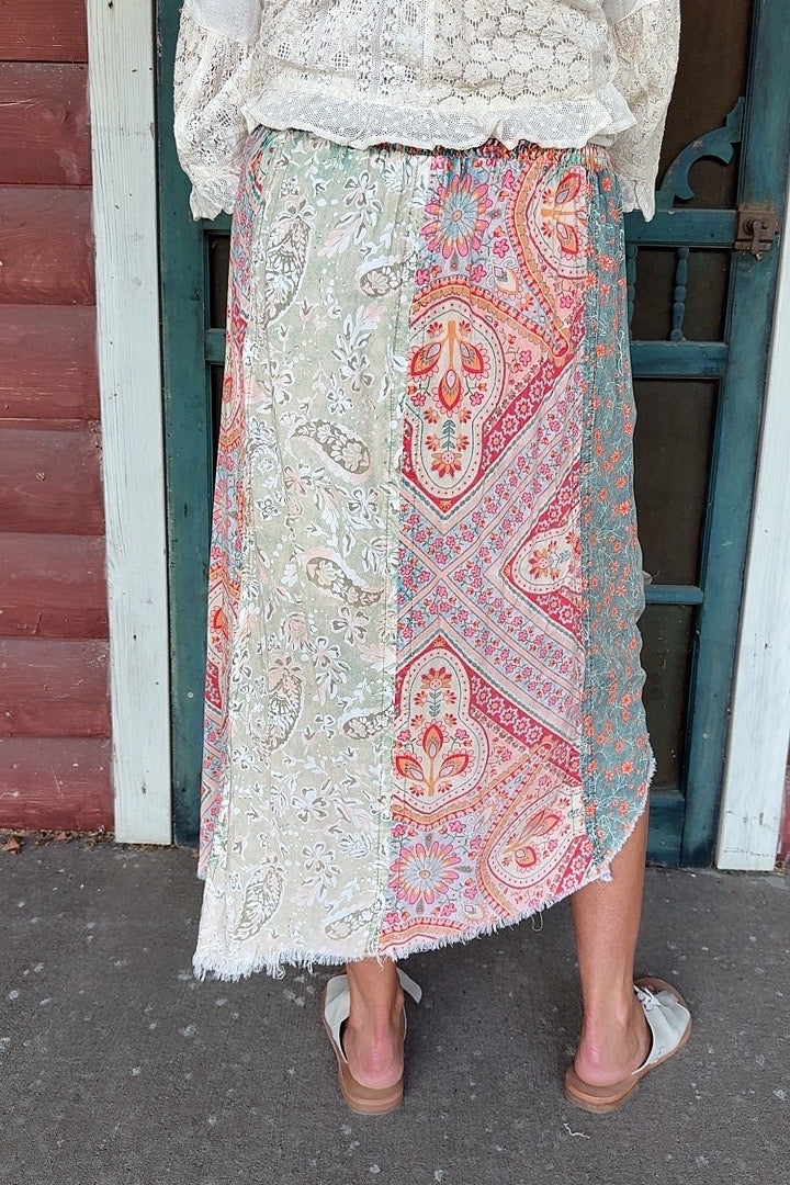 Patchwork Jubilee Sage Skirt