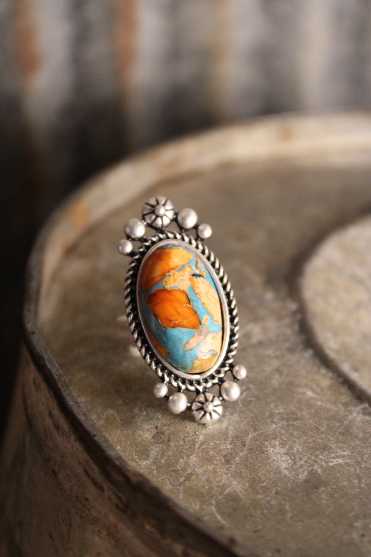 Azure And Amber Desert Ring