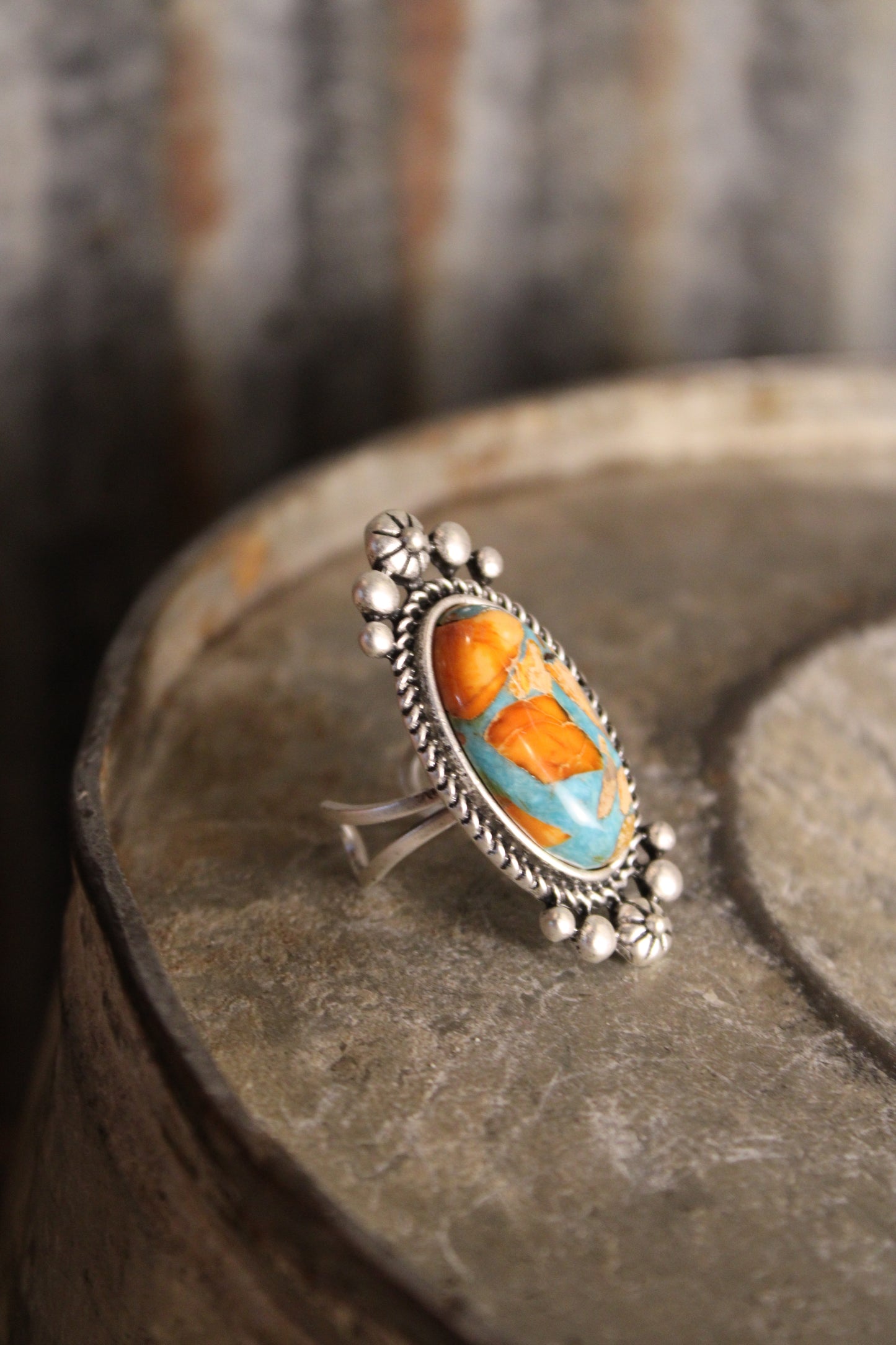 Azure And Amber Desert Ring