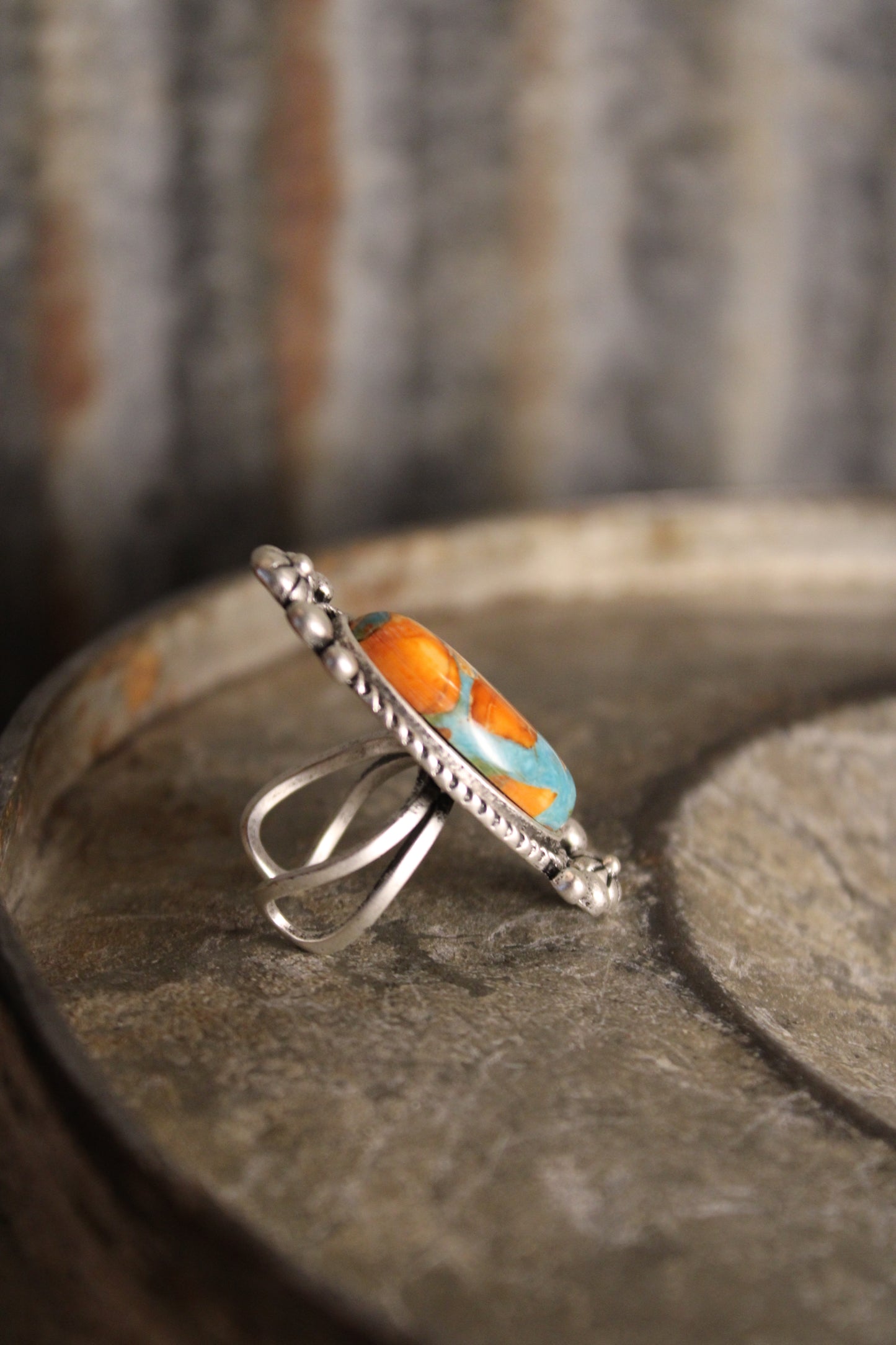 Azure And Amber Desert Ring