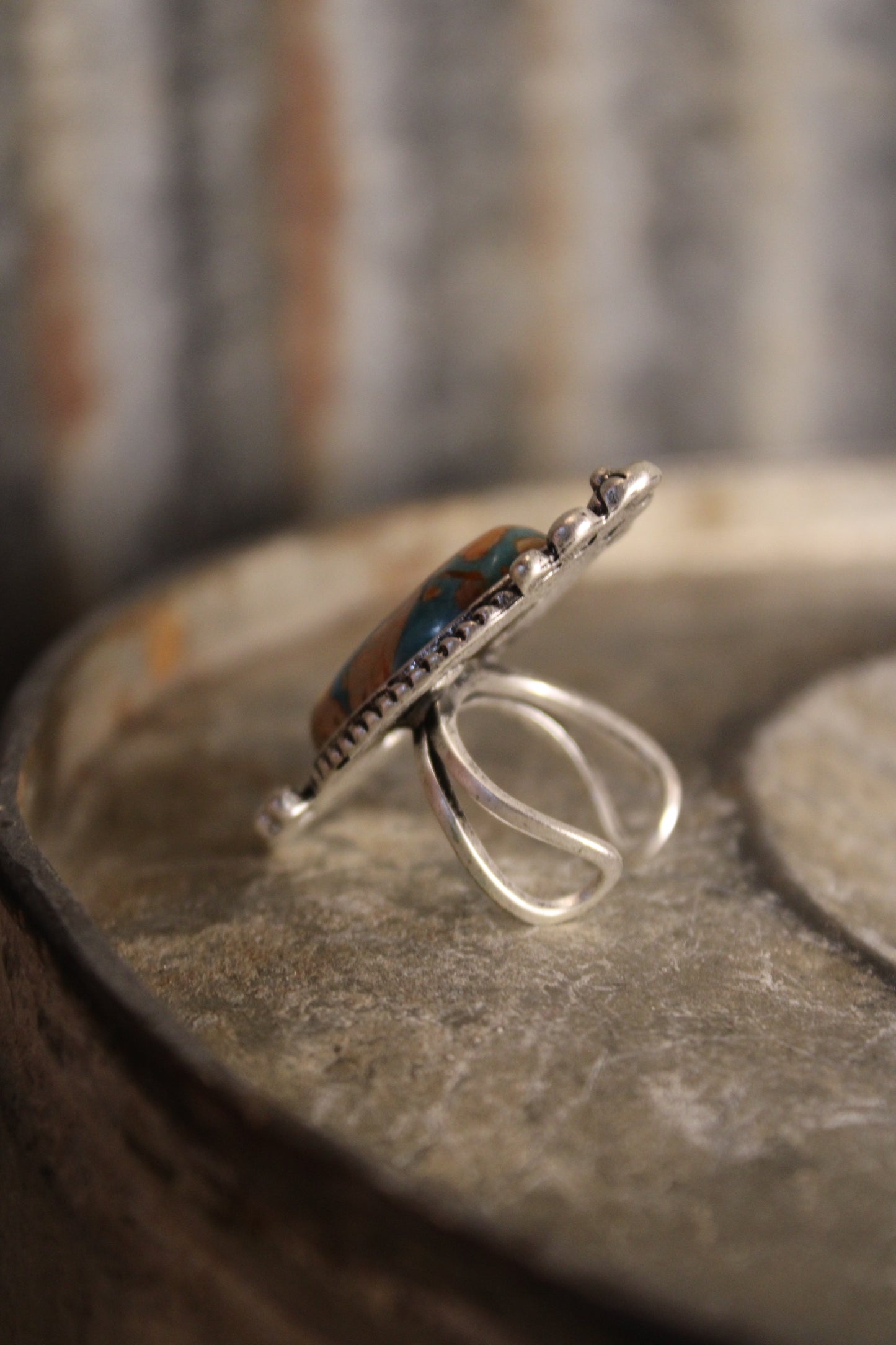 Azure And Amber Desert Ring