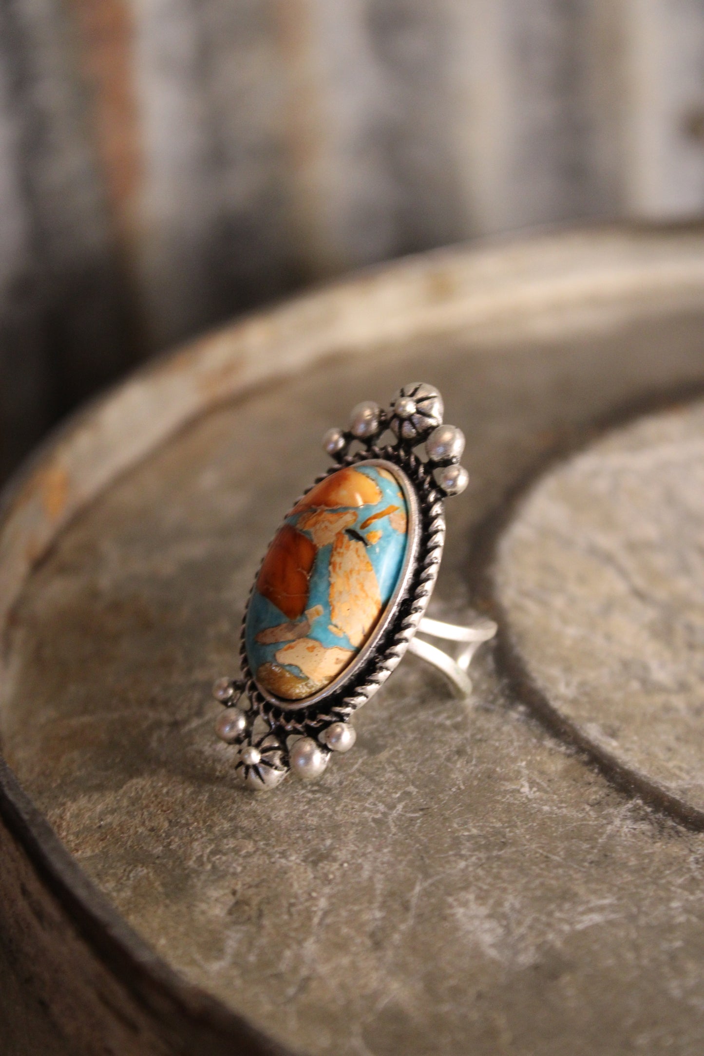 Azure And Amber Desert Ring