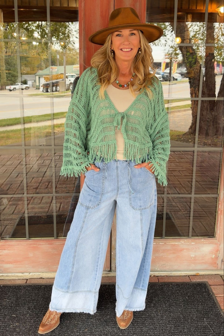 Seafoam Cotton Cardigan