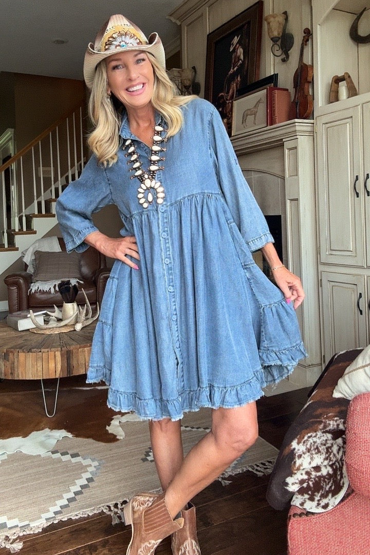 Easy Going Chambray Dress