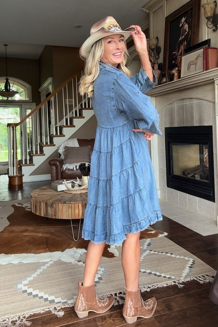 Easy Going Chambray Dress