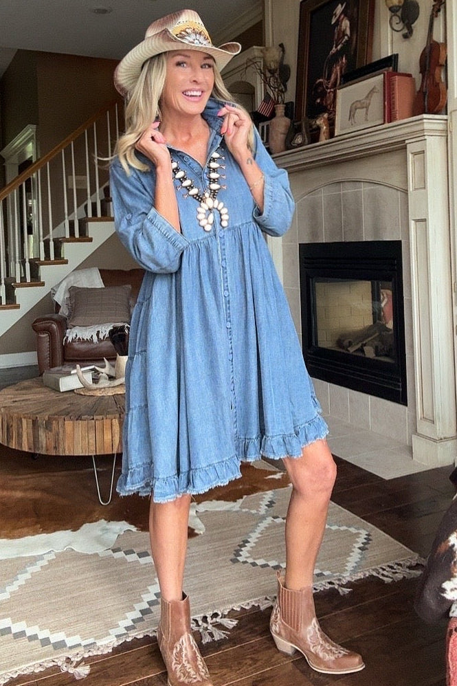 Easy Going Chambray Dress