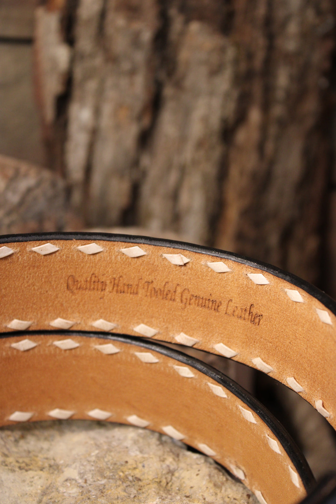 Rustic Feather Leather Belt