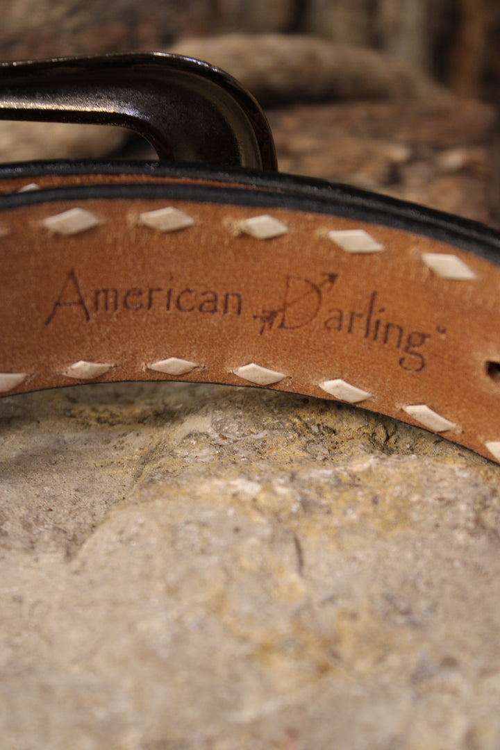 Rustic Feather Leather Belt