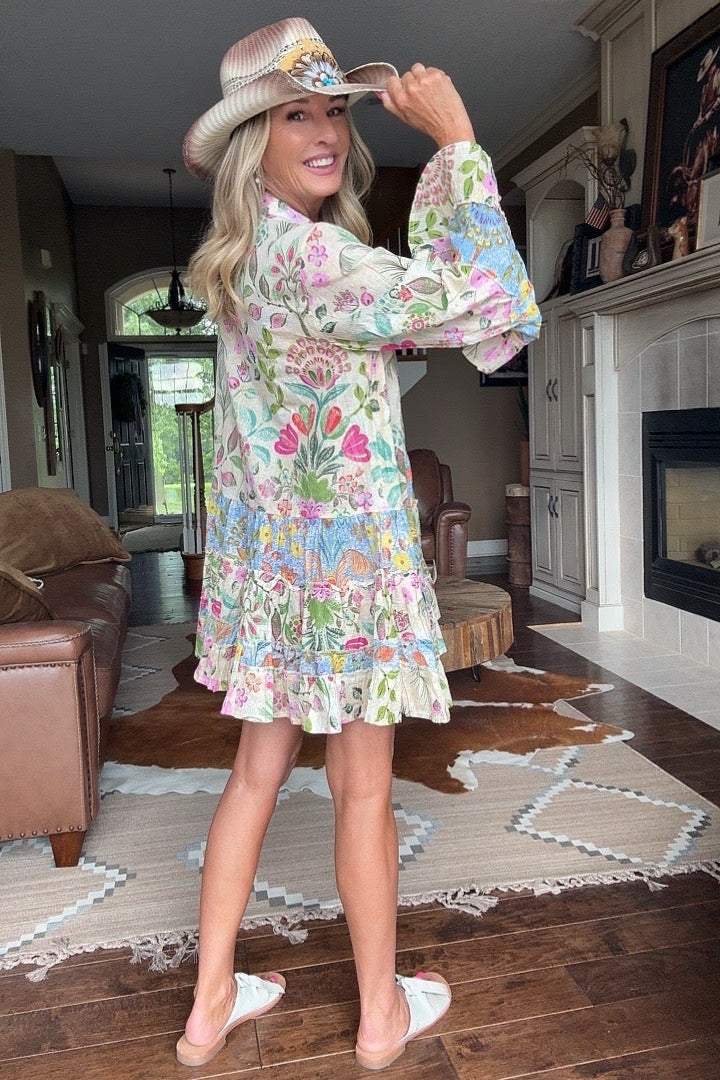 Island Mirage Cotton Mini Dress