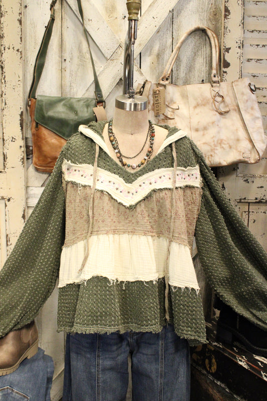 Sweet in Olive and Floral Sweatshirt