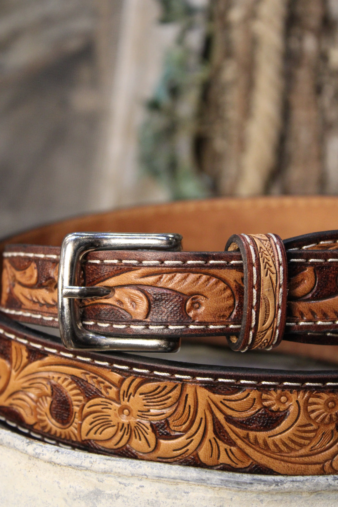 Dusty Trails Leather Belt