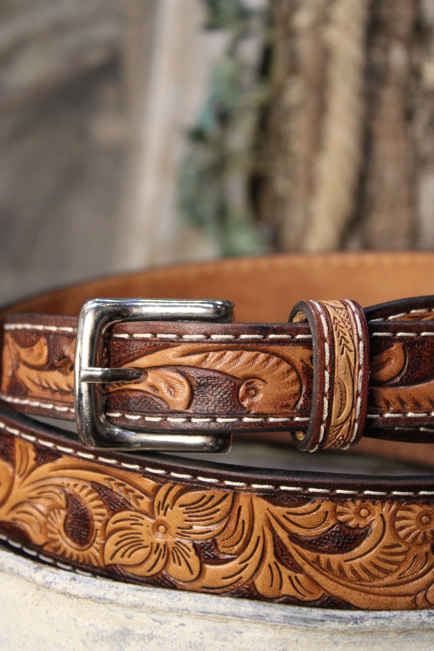 Dusty Trails Leather Belt