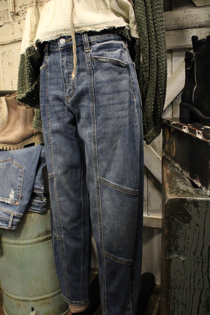 Honey High Rise Barrel Jeans