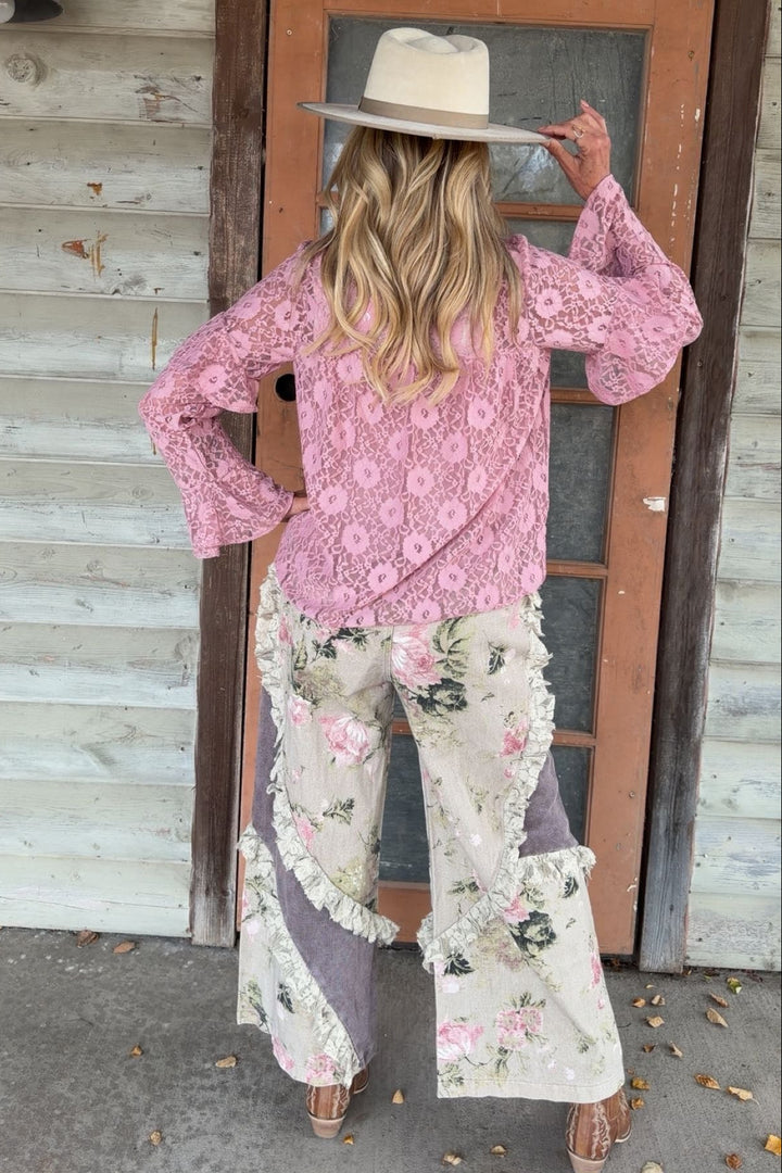 Enchanted Floral Plum Pants