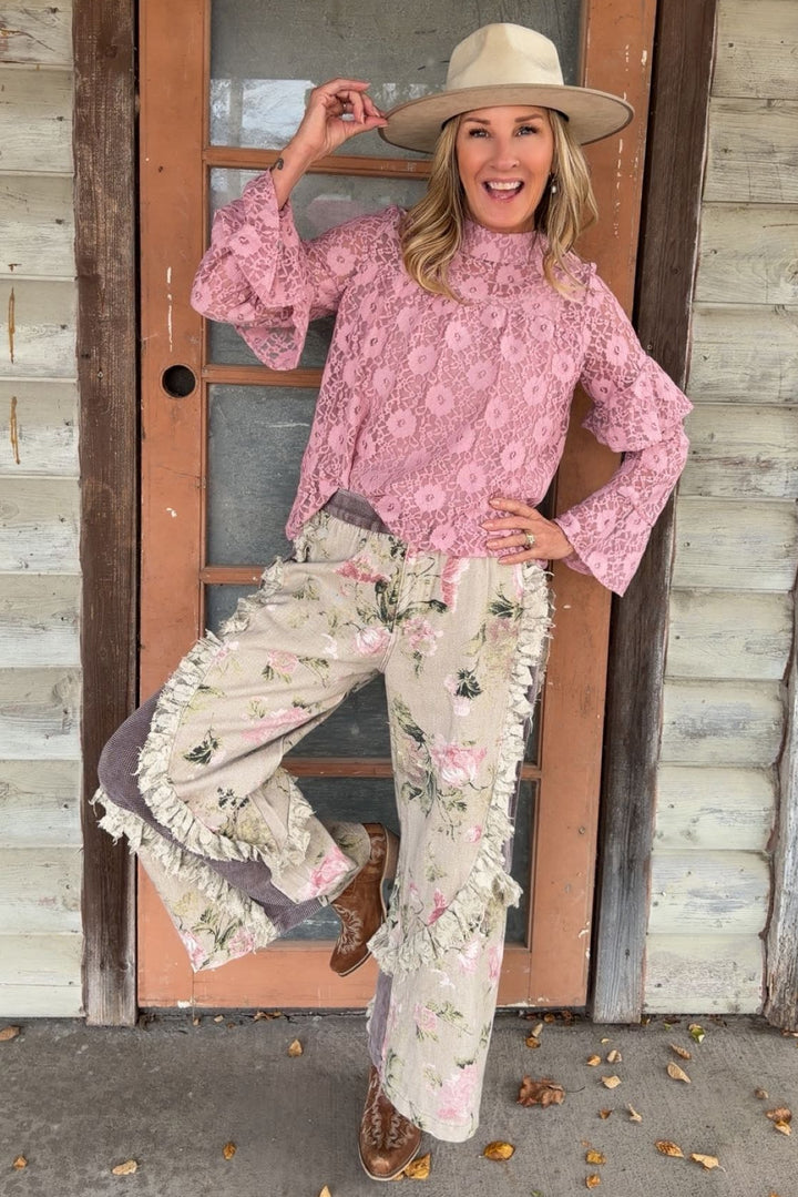 Enchanted Floral Plum Pants