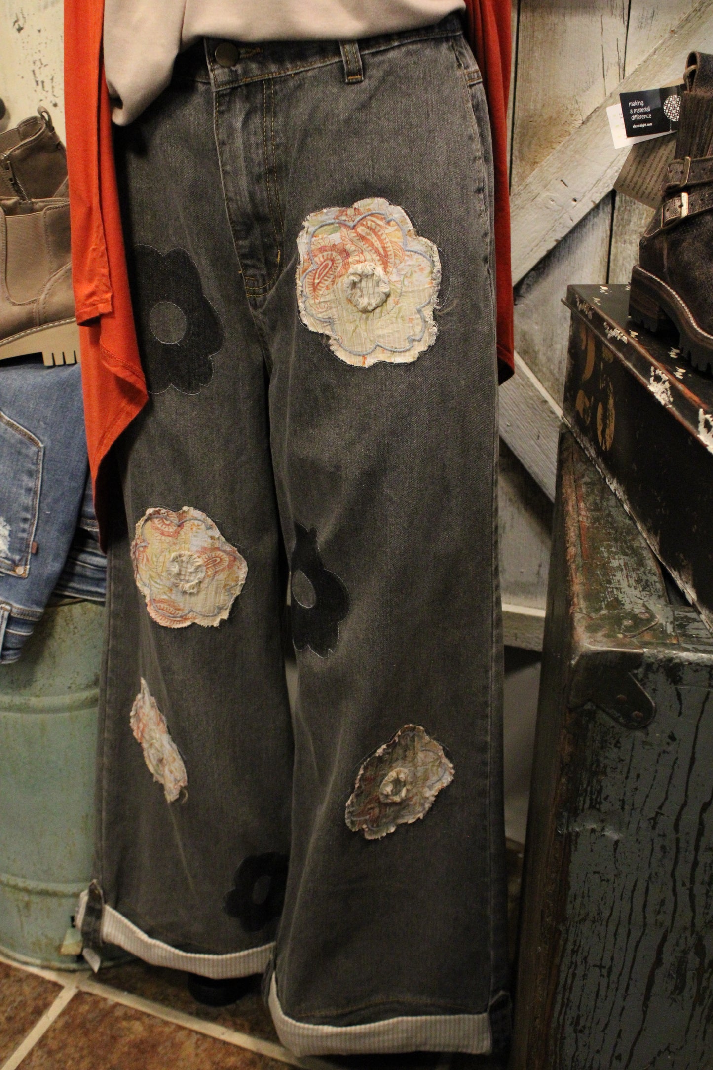 Prairie Bloom Black Pants