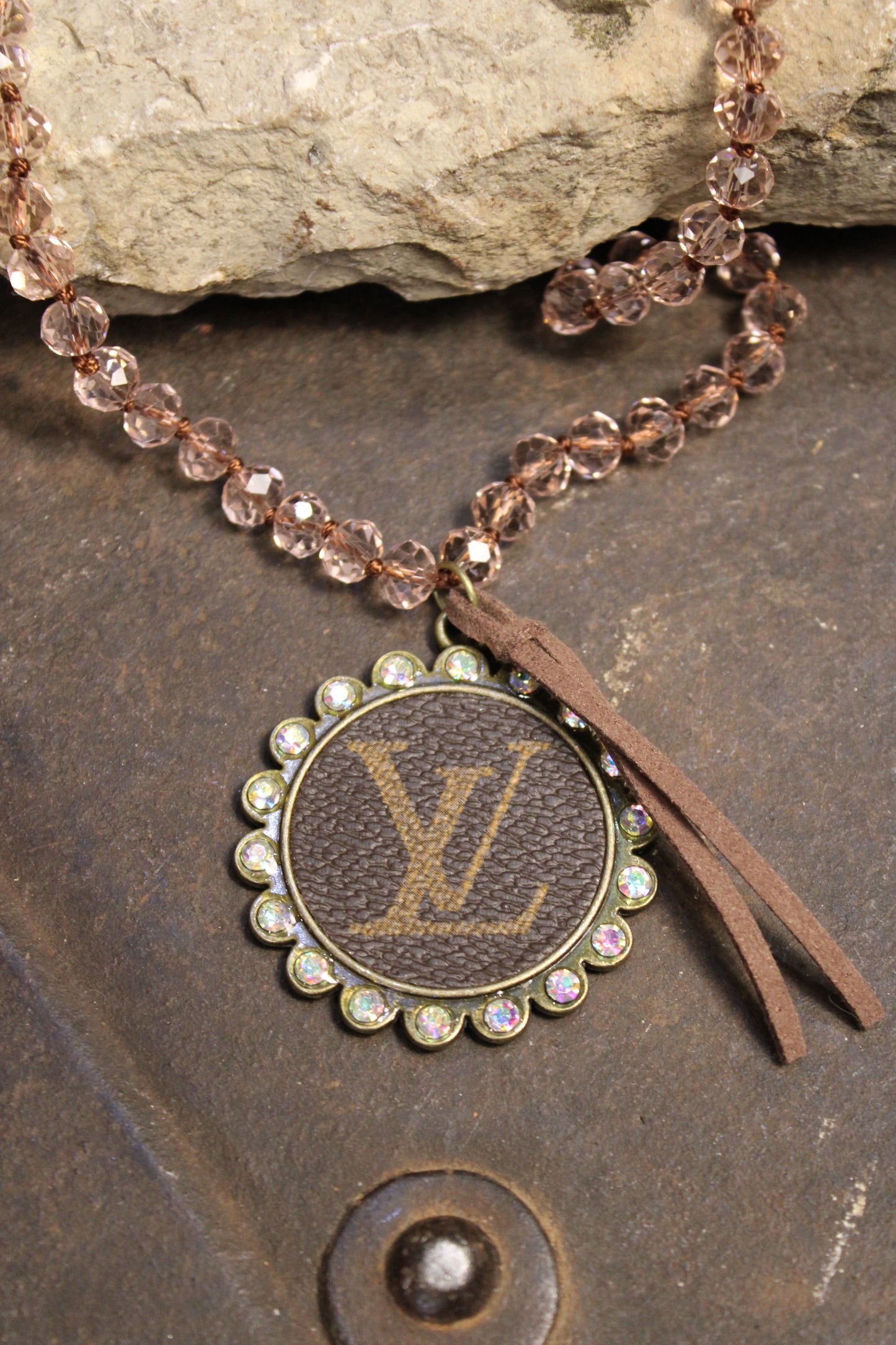 Found Treasures Upcycled Pink Sparkle Necklace